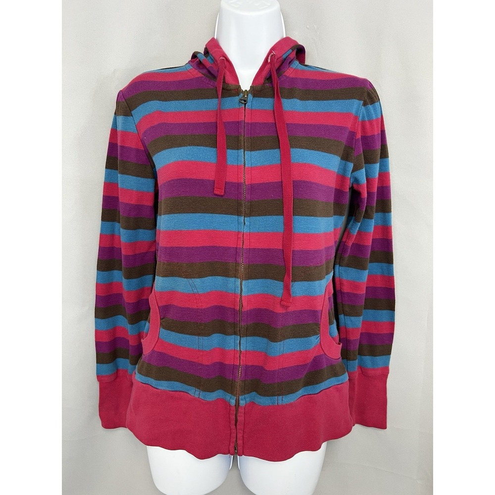 Vintage Maurice's Sweatshirt Full Zip Sz Medium Multicolor Stripped Y2K